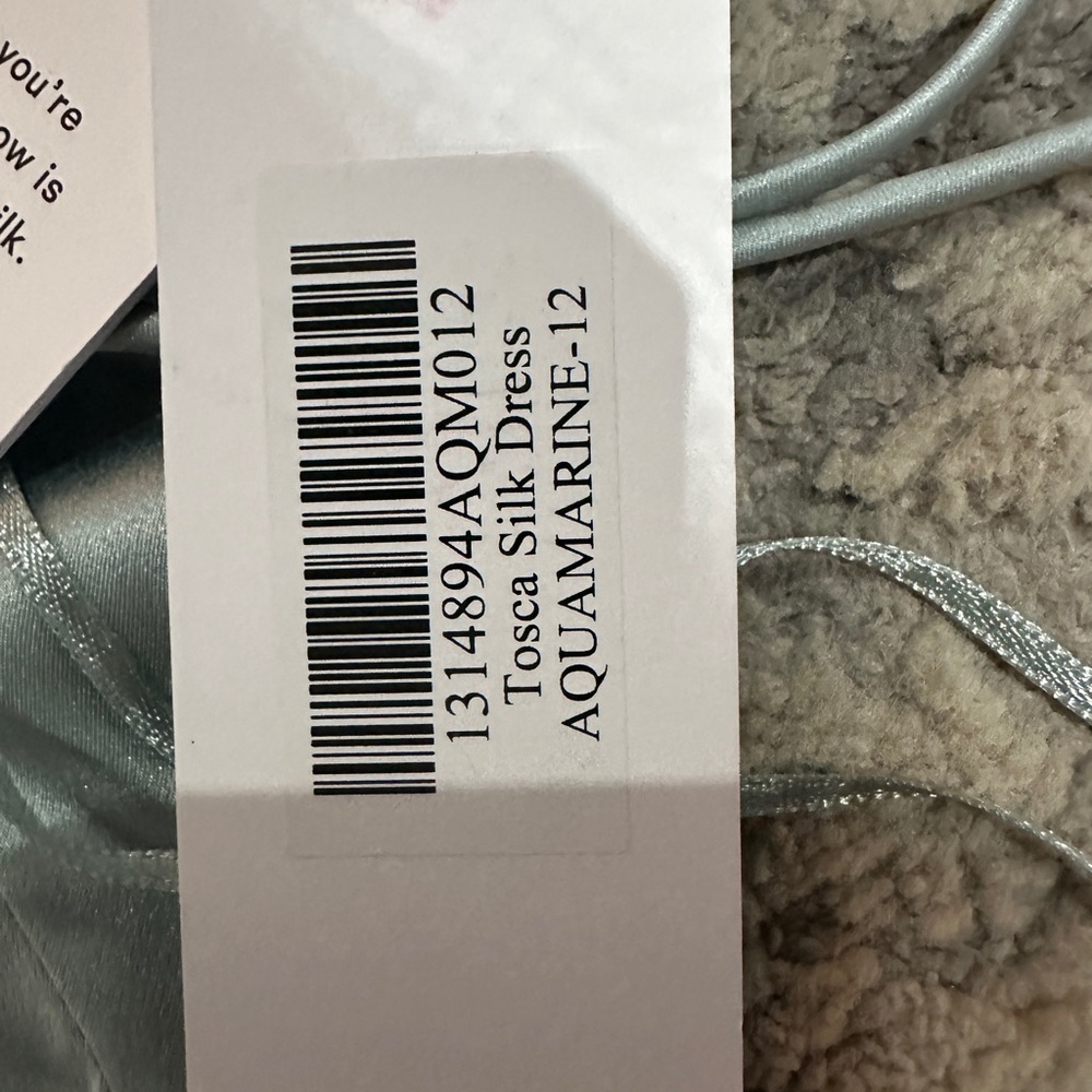 NWT  Reformation Tosca Silk dress in aquamarine - Picture 7 of 8